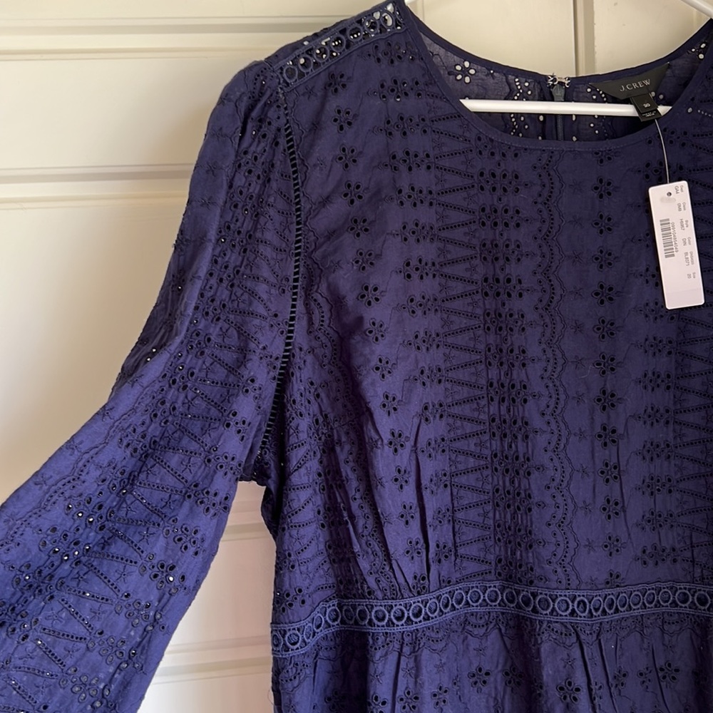 J. Crew lace dress in Navy. NWT. Body is lined. Hits at or just below knees.